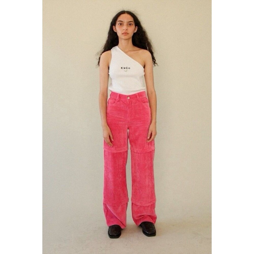 KkCo Corduroy Convertible Pants Sz XS Bubblegum Color